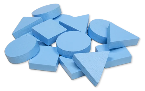 Hellblaue Holzformen