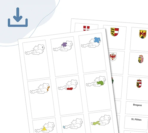 Österreich Karten mit Bundesländern, Wappen und Hauptstädten