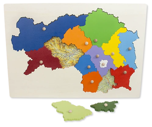 Steiermark Holzpuzzle mit Karte